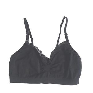 Anemone Seamless Bralette Bra IW11409 Black Lace Wirefree Adjustable O/S No Pads